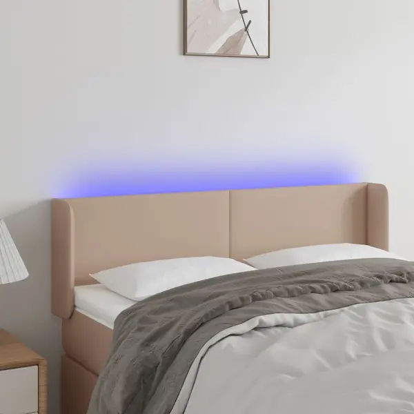 Gossi tablie de pat cu led cappuccino 147x16x78/88 cm piele ecologica