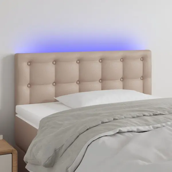 Gossi tablie de pat cu led, cappuccino, 90x5x78/88cm, piele ecologica