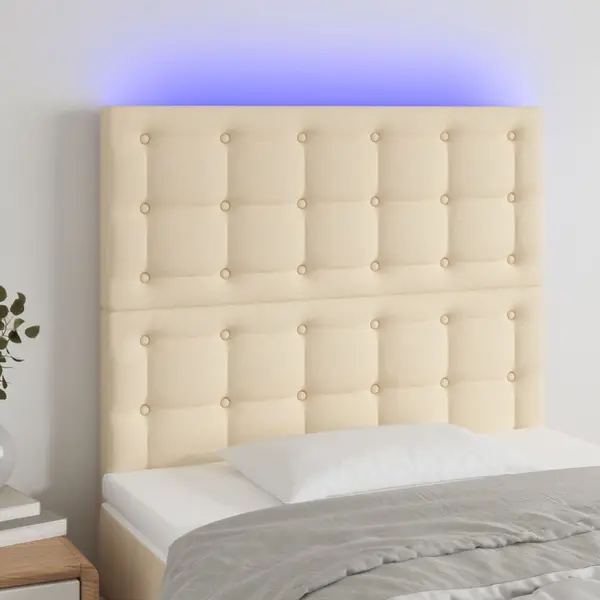 Gossi tablie de pat cu led, crem, 100x5x118/128 cm, textil
