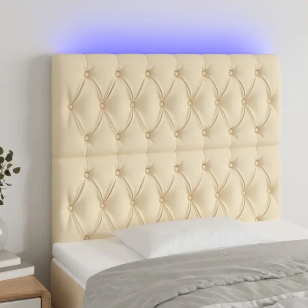 Gossi tablie de pat cu led, crem, 100x7x118/128 cm, textil