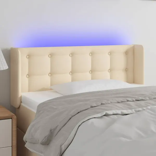 Gossi tablie de pat cu led, crem, 103x16x78/88 cm, textil