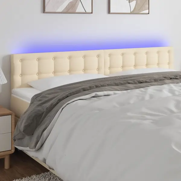 Gossi tablie de pat cu led, crem, 160x5x78/88 cm, textil