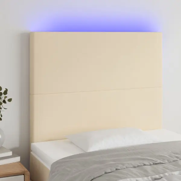 Gossi tablie de pat cu led, crem, 80x5x118/128 cm, textil