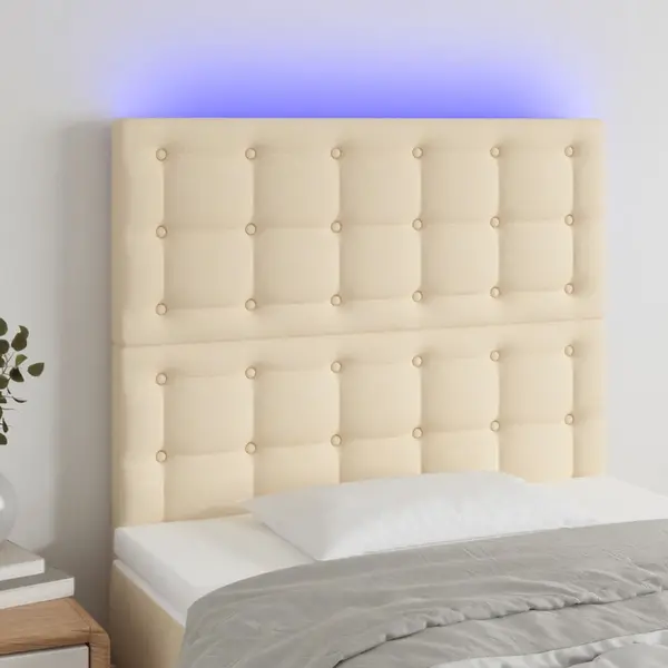 Gossi tablie de pat cu led, crem, 80x5x118/128 cm, textil