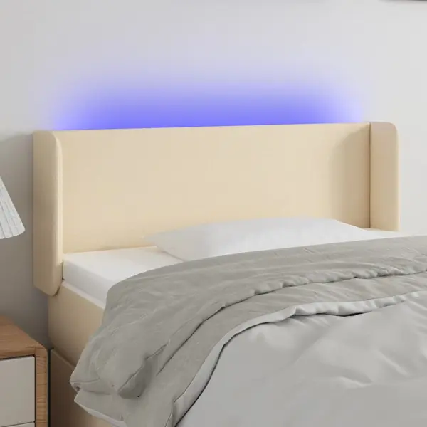 Gossi tablie de pat cu led, crem, 83x16x78/88 cm, textil