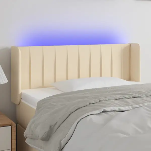 Gossi tablie de pat cu led, crem, 83x16x78/88 cm, textil