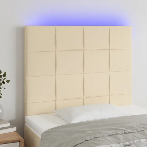 Gossi tablie de pat cu led, crem, 90x5x118/128 cm, textil