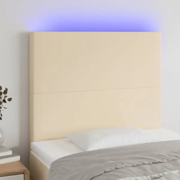 Gossi tablie de pat cu led, crem, 90x5x118/128 cm, textil