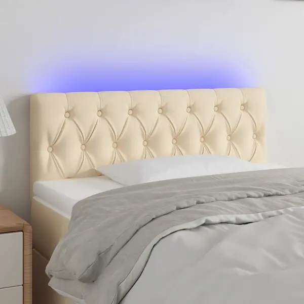 Gossi tablie de pat cu led, crem, 90x7x78/88 cm, textil