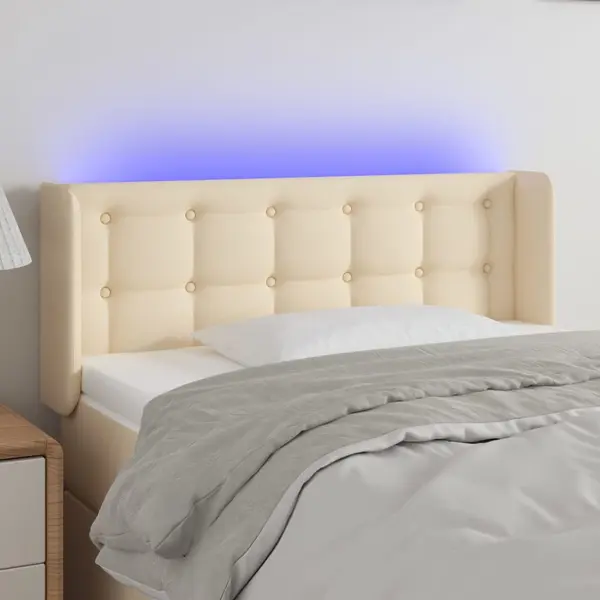 Gossi tablie de pat cu led, crem, 93x16x78/88 cm, textil