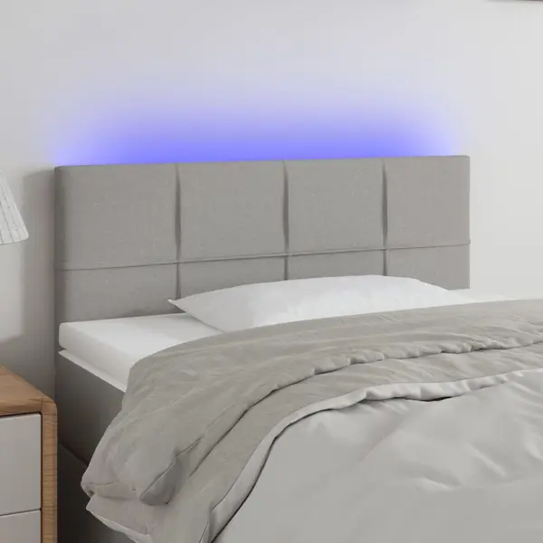 Gossi tablie de pat cu led, gri deschis, 100x5x78/88 cm, textil
