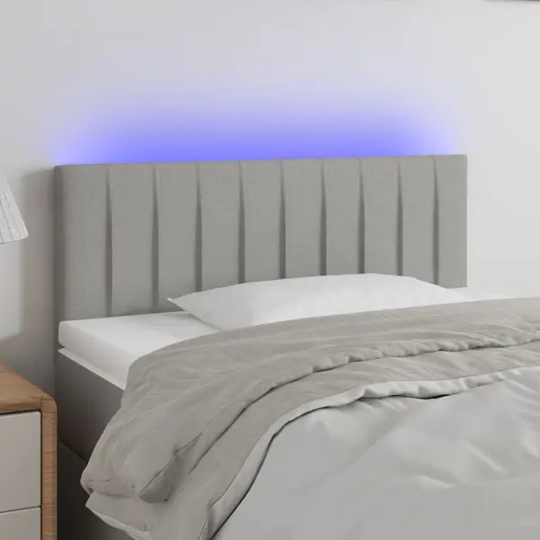 Gossi tablie de pat cu led, gri deschis, 100x5x78/88 cm, textil