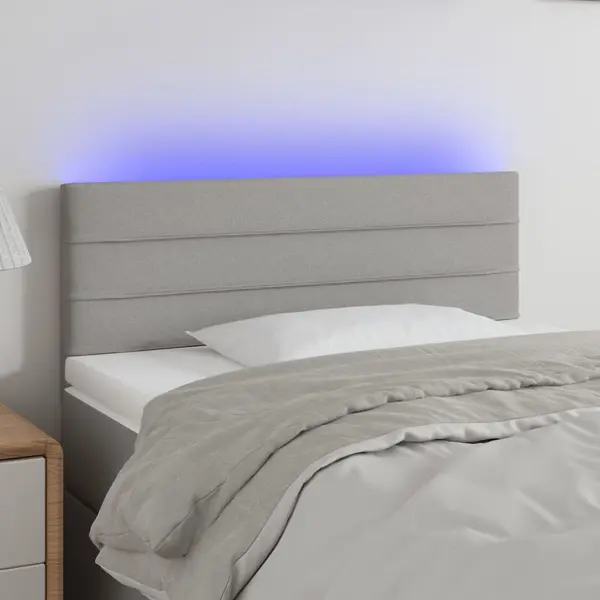 Gossi tablie de pat cu led, gri deschis, 90x5x78/88 cm, textil