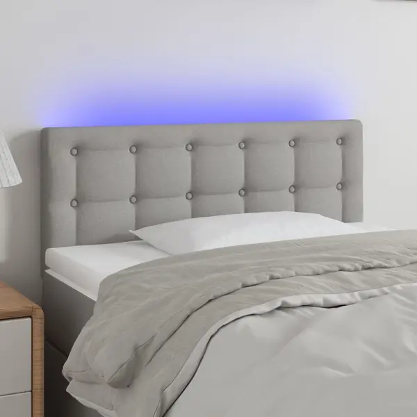 Gossi tablie de pat cu led, gri deschis, 90x5x78/88 cm, textil