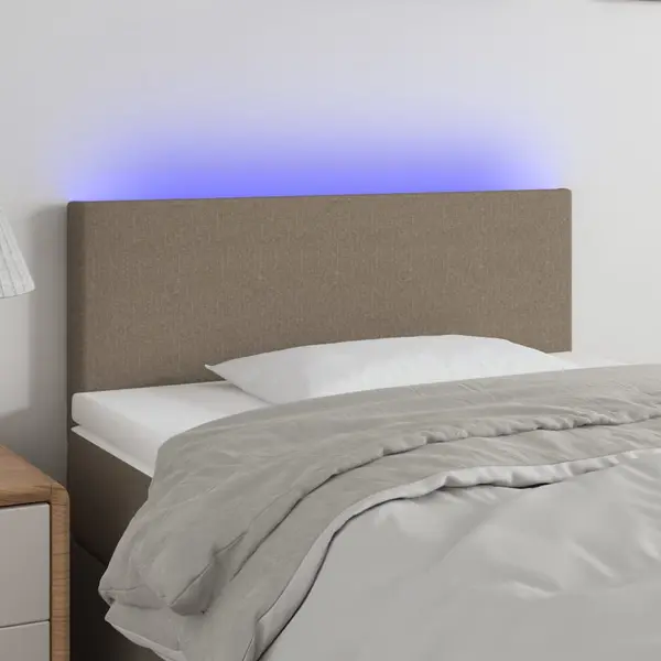 Gossi tablie de pat cu led, gri taupe, 100x5x78/88 cm, textil