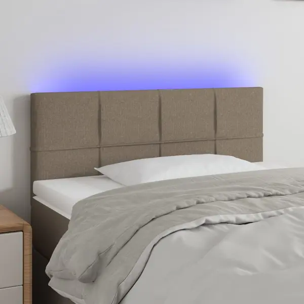 Gossi tablie de pat cu led, gri taupe, 80x5x78/88 cm, textil