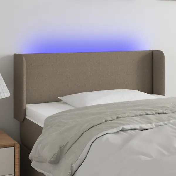 Gossi tablie de pat cu led, gri taupe, 83x16x78/88 cm, textil