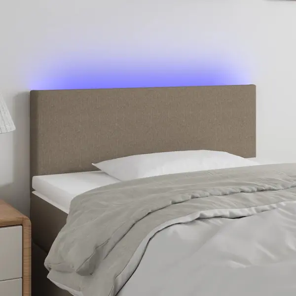 Gossi tablie de pat cu led, gri taupe, 90x5x78/88 cm, textil