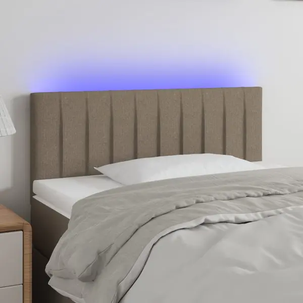 Gossi tablie de pat cu led, gri taupe, 90x5x78/88 cm, textil