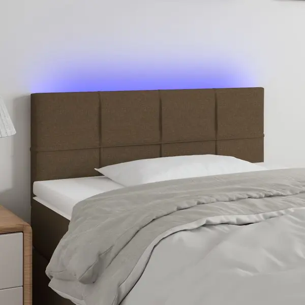 Gossi tablie de pat cu led, maro inchis, 80x5x78/88 cm, textil