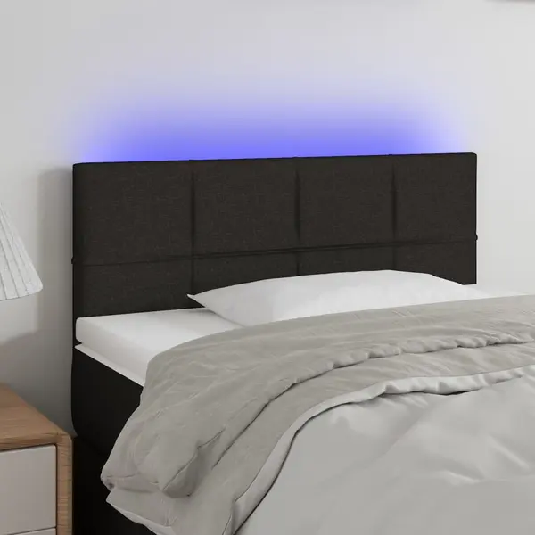 Gossi tablie de pat cu led, negru, 100x5x78/88 cm, textil