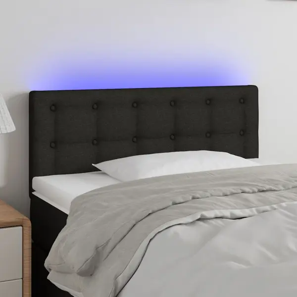 Gossi tablie de pat cu led, negru, 100x5x78/88 cm, textil