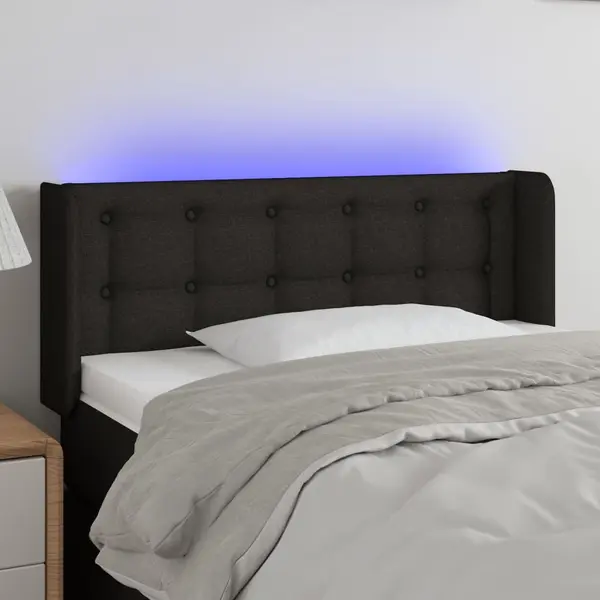 Gossi tablie de pat cu led, negru, 103x16x78/88 cm, textil