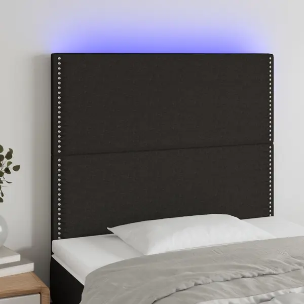 Gossi tablie de pat cu led, negru, 80x5x118/128 cm, textil