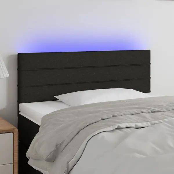 Gossi tablie de pat cu led, negru, 80x5x78/88 cm, textil
