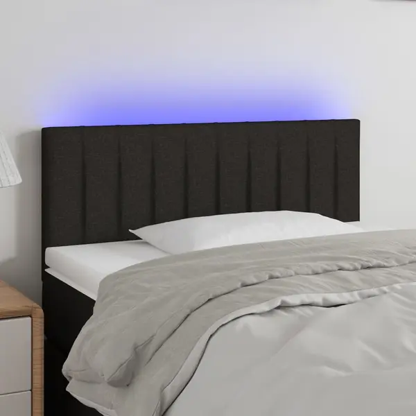 Gossi tablie de pat cu led, negru, 80x5x78/88 cm, textil