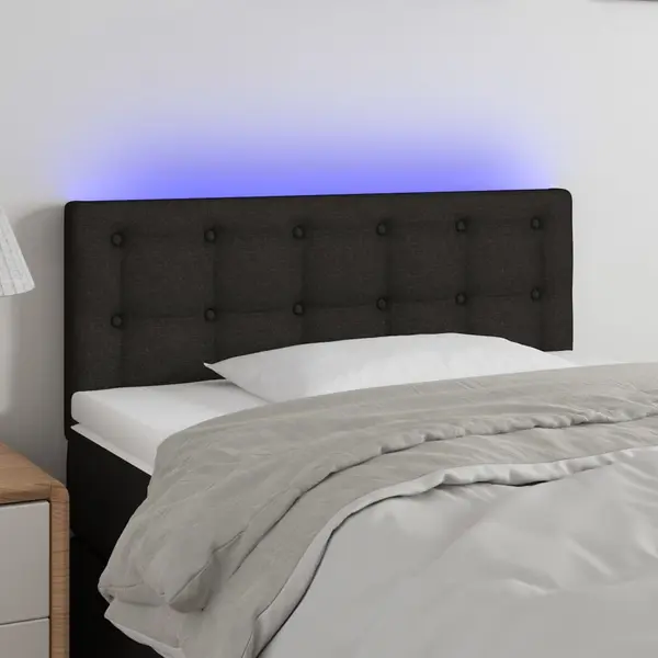 Gossi tablie de pat cu led, negru, 80x5x78/88 cm, textil
