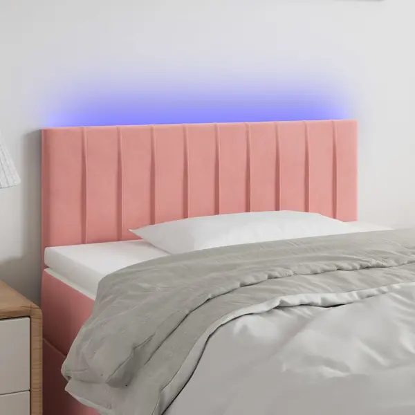 Gossi tablie de pat cu led, roz, 80x5x78/88 cm, catifea