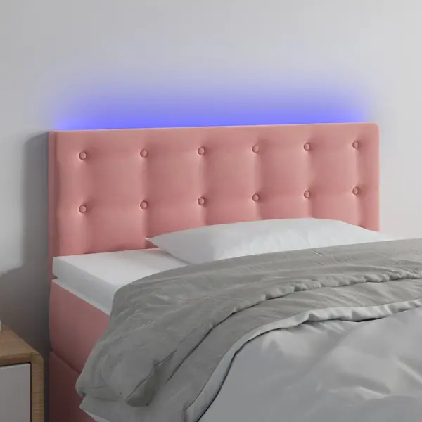 Gossi tablie de pat cu led, roz, 90x5x78/88 cm, catifea