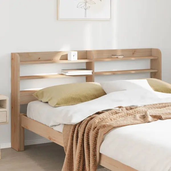 Gossi tablie de pat cu rafturi, 160 cm, lemn masiv de pin