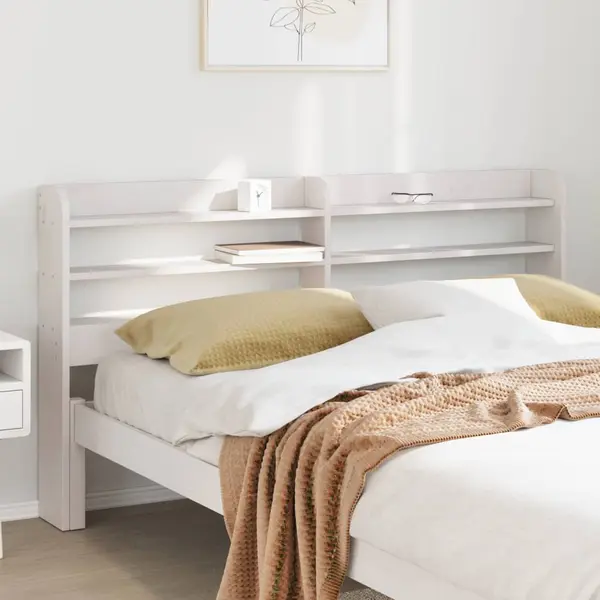 Gossi tablie de pat cu rafturi, 160 cm, lemn masiv de pin
