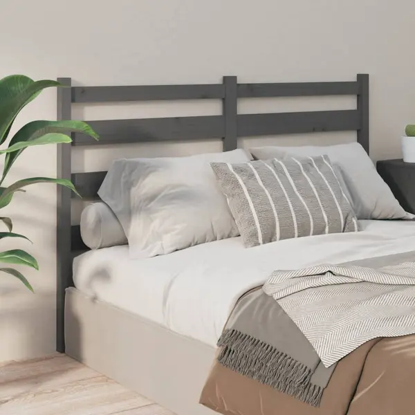 Gossi tablie de pat, gri, 166x4x100 cm, lemn masiv de pin