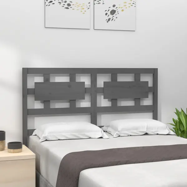 Gossi tablie de pat, gri, 205,5x4x100 cm, lemn masiv de pin