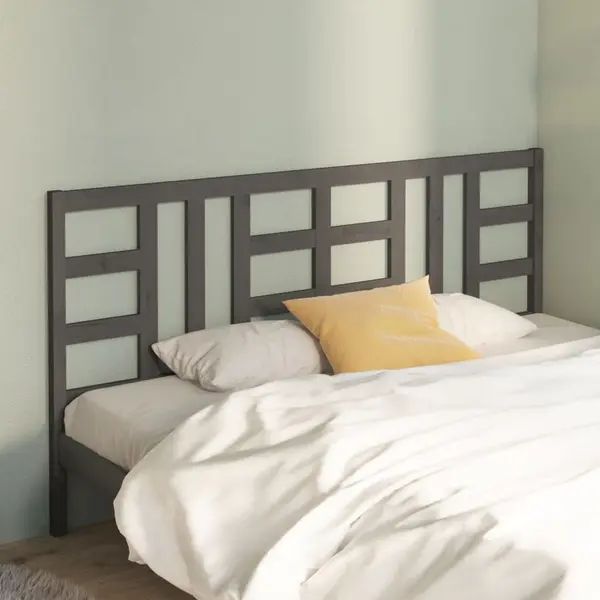 Gossi tablie de pat, gri, 206x4x100 cm, lemn masiv de pin