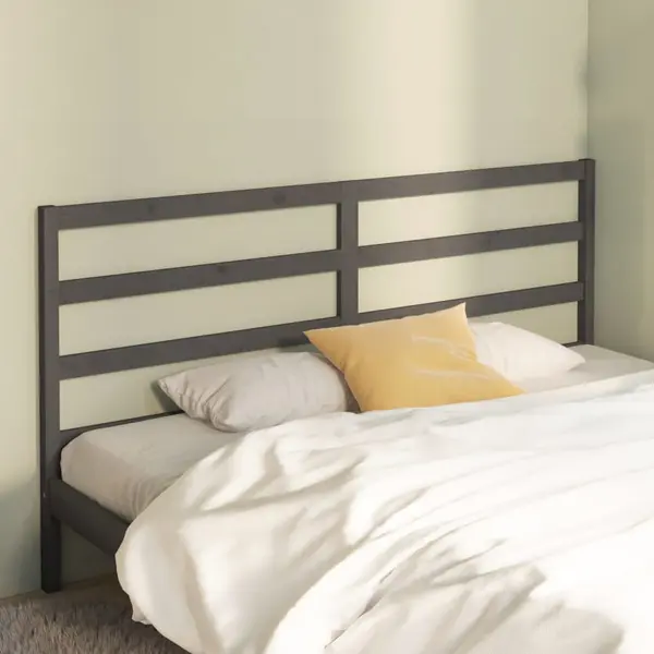 Gossi tablie de pat, gri, 206x4x100 cm, lemn masiv de pin