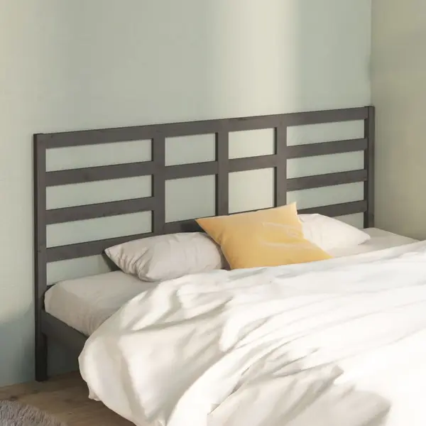 Gossi tablie de pat, gri, 206x4x104 cm, lemn masiv de pin