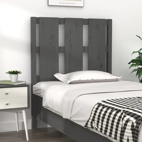 Gossi tablie de pat, gri, 80,5x4x100 cm, lemn masiv de pin