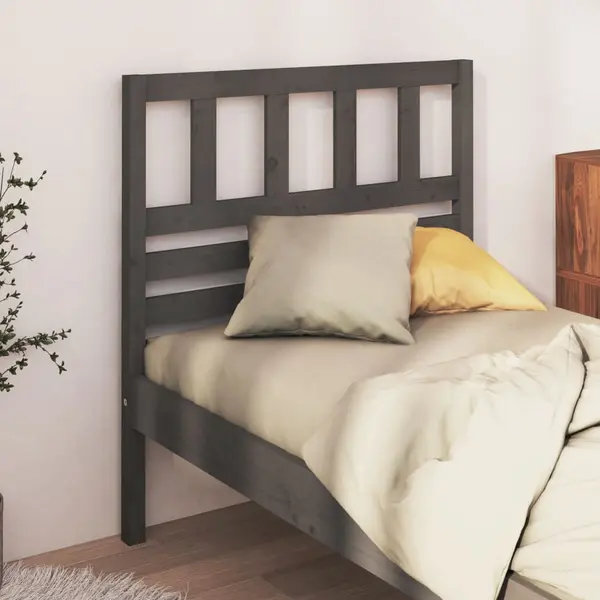 Gossi tablie de pat, gri, 81x4x100 cm, lemn masiv de pin