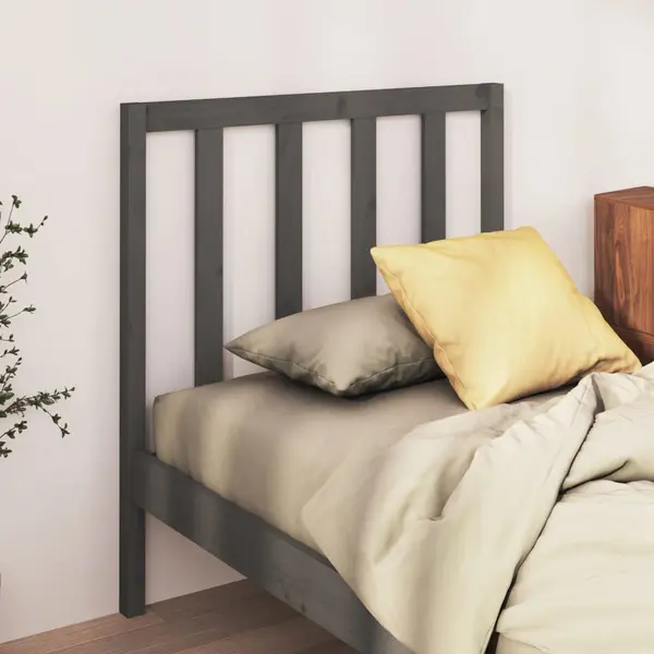 Gossi tablie de pat, gri, 96x4x100 cm, lemn masiv de pin