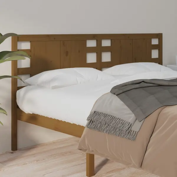 Gossi tablie de pat, maro miere, 126x4x100 cm, lemn masiv de pin