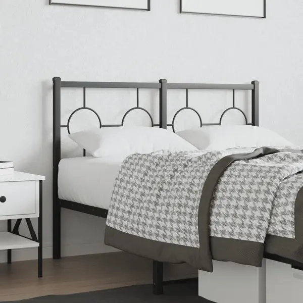 Gossi tablie de pat metalica, negru, 120 cm