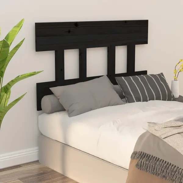 Gossi tablie de pat, negru, 103,5x3x81 cm, lemn masiv de pin
