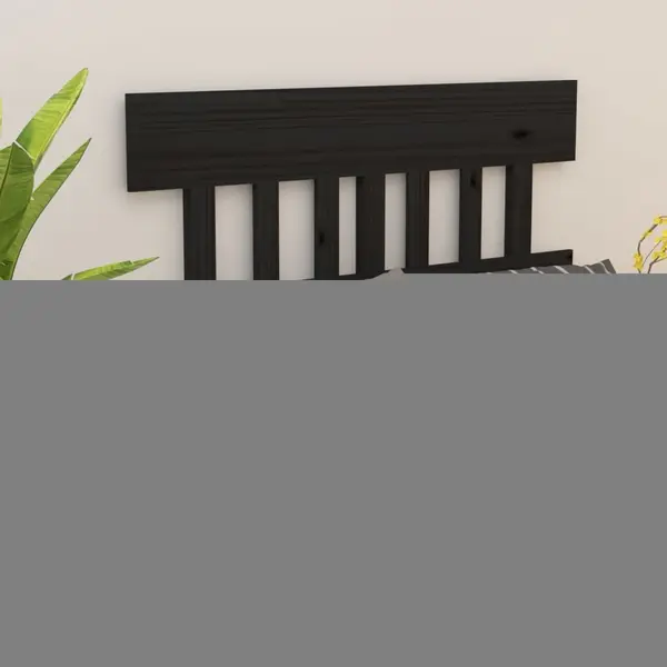 Gossi tablie de pat, negru, 123,5x3x81 cm, lemn masiv de pin