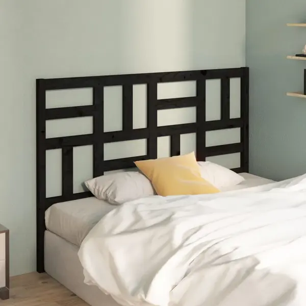 Gossi tablie de pat, negru, 126x4x104 cm, lemn masiv de pin