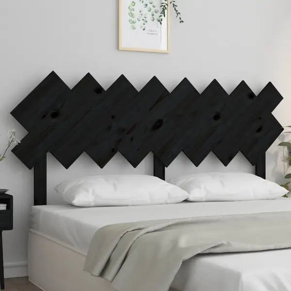 Gossi tablie de pat, negru, 159,5x3x80,5 cm, lemn masiv de pin