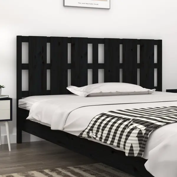 Gossi tablie de pat, negru, 165,5x4x100 cm, lemn masiv de pin